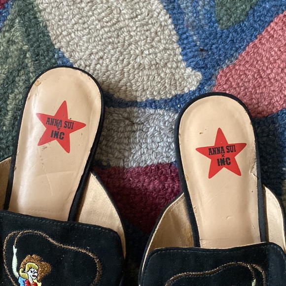 Anna Sui x Inc International Concepts Gannie Mules size 8.5 cowgirl western - Picture 2 of 3